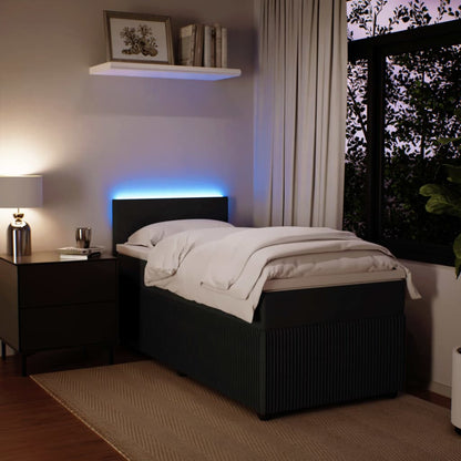 Box Spring Postel S Matrací Černá Samet Černá