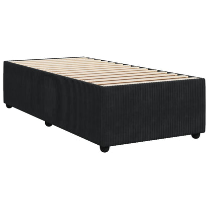 Box Spring Postel S Matrací Černá Samet Černá