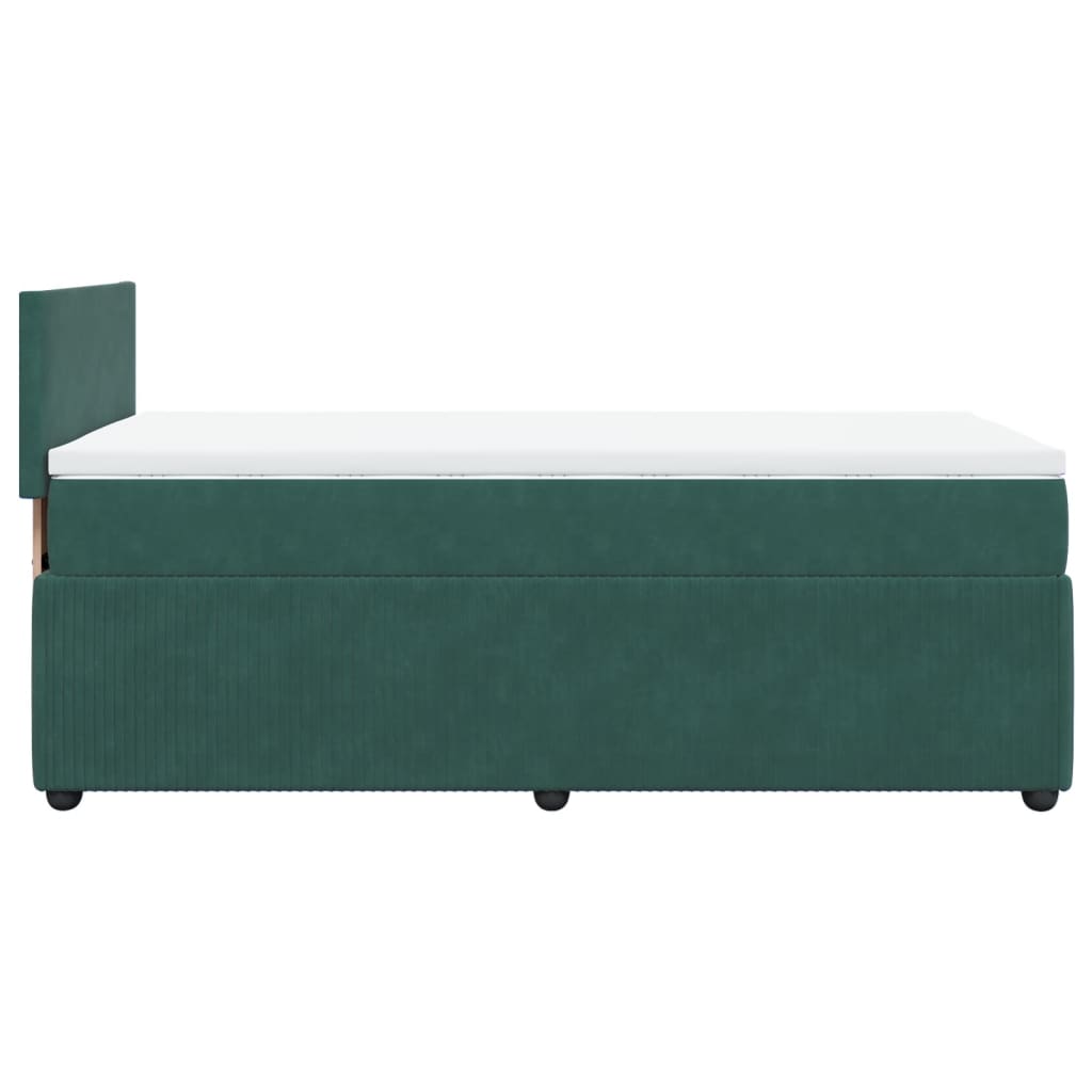 Box Spring Postel S Matrací Samet Tmavě Zelená