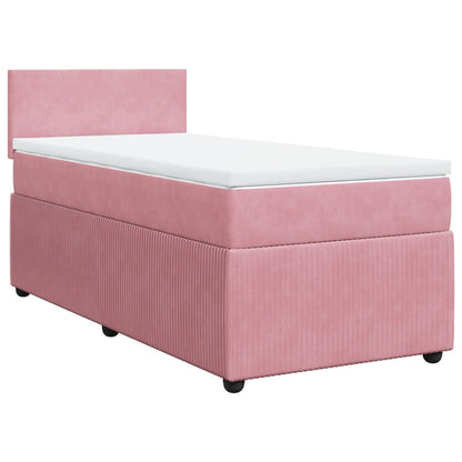 Box Spring Postel S Matrací Samet Růžová