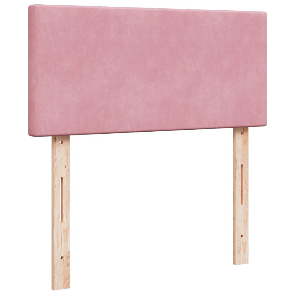 Box Spring Postel S Matrací Samet Růžová