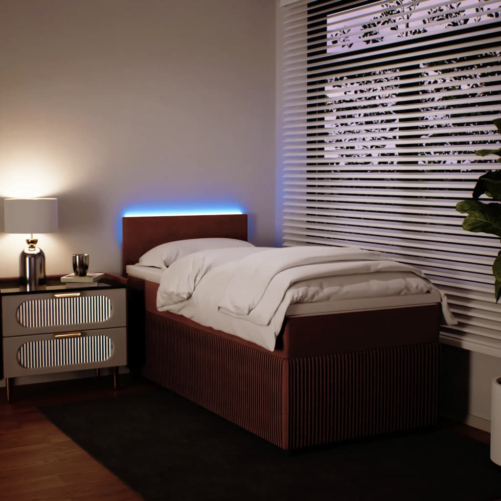 Box Spring Postel S Matrací Samet Růžová