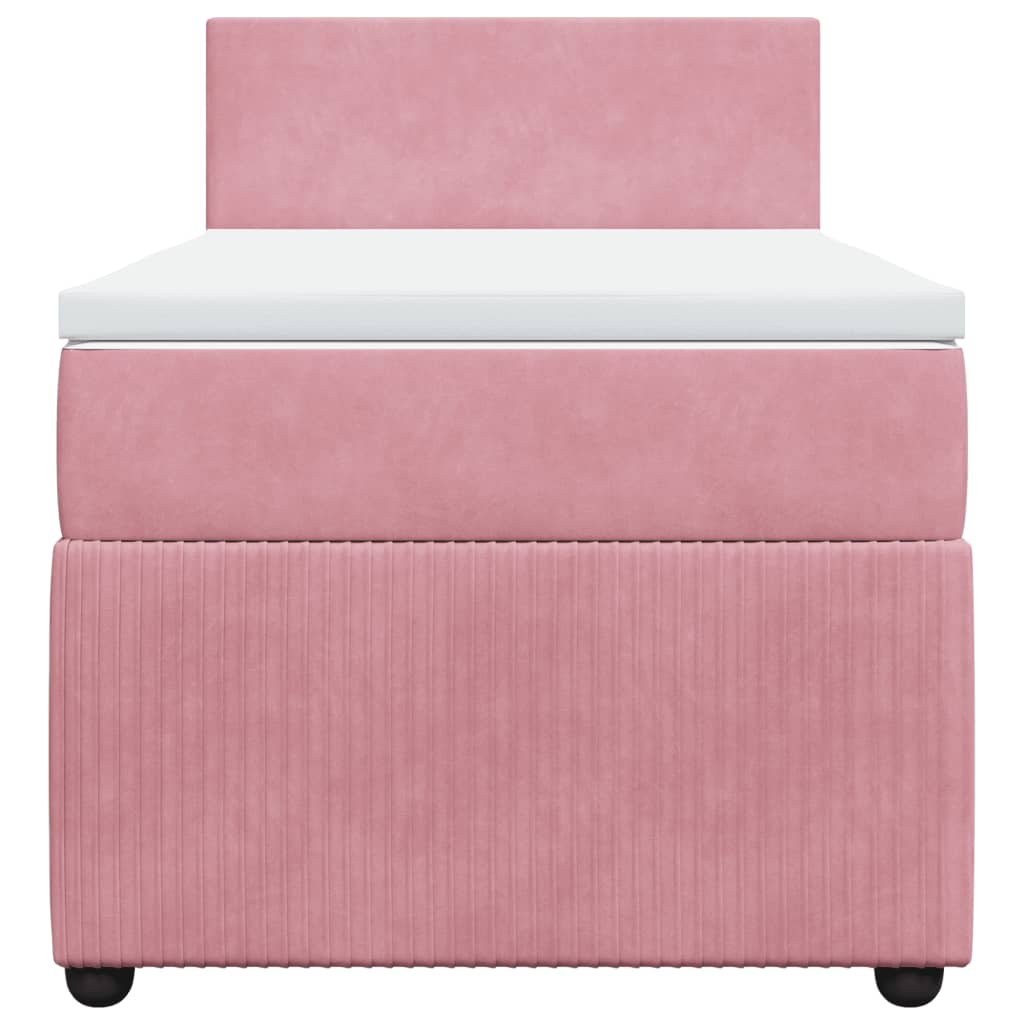 Box Spring Postel S Matrací Samet Růžová