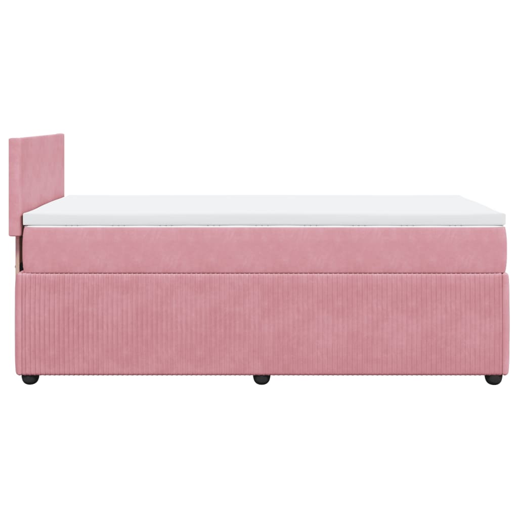 Box Spring Postel S Matrací Samet Růžová