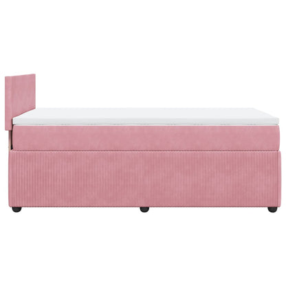 Box Spring Postel S Matrací Samet Růžová