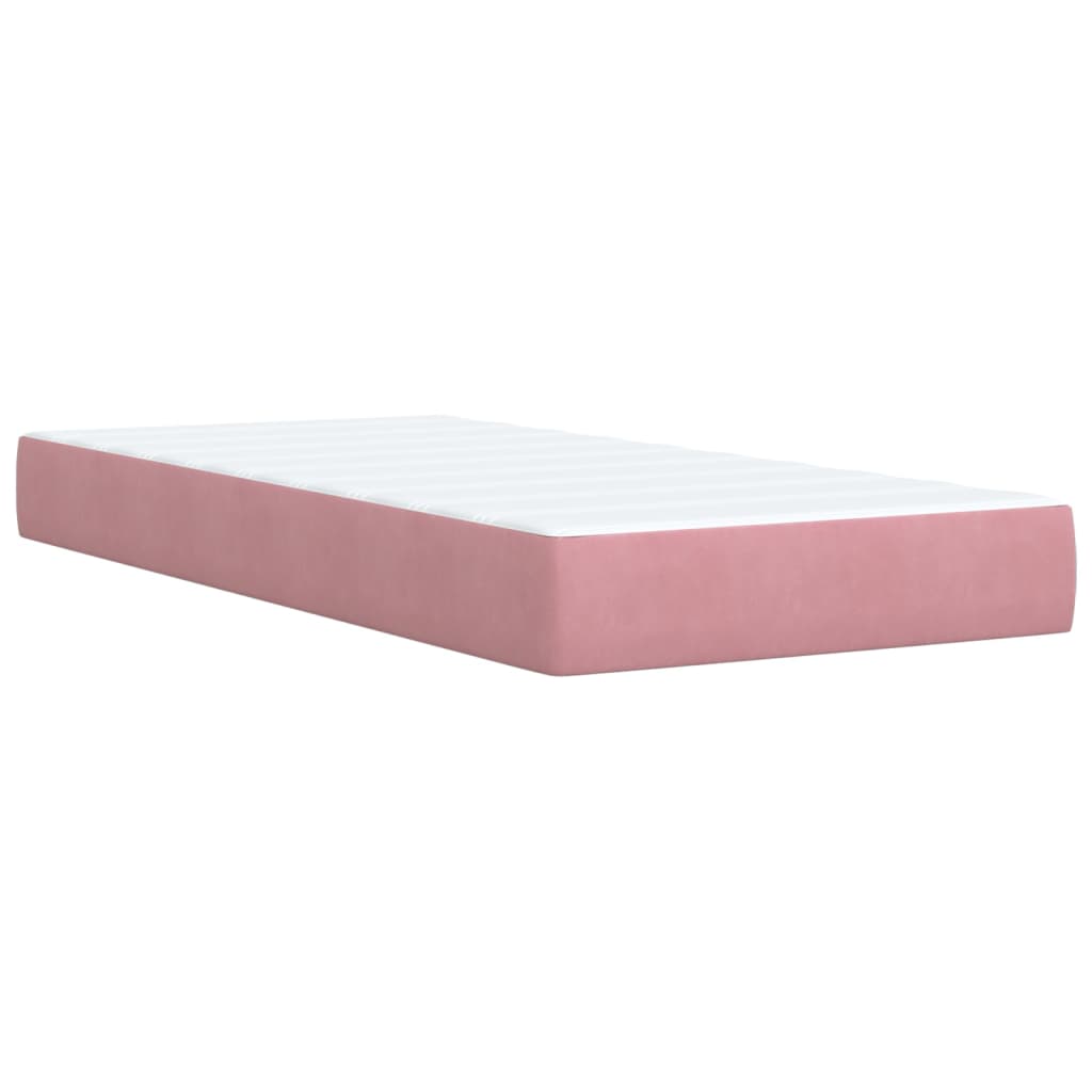 Box Spring Postel S Matrací Samet Růžová