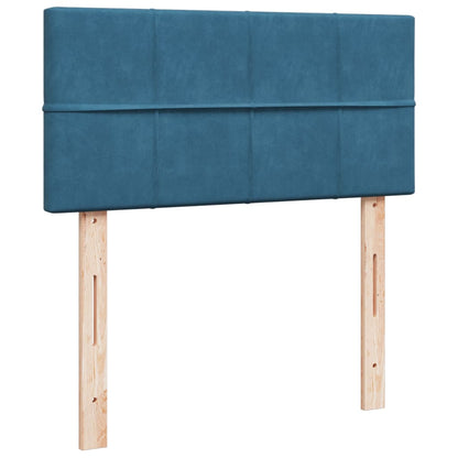 Box Spring Postel S Matrací Samet Modrá
