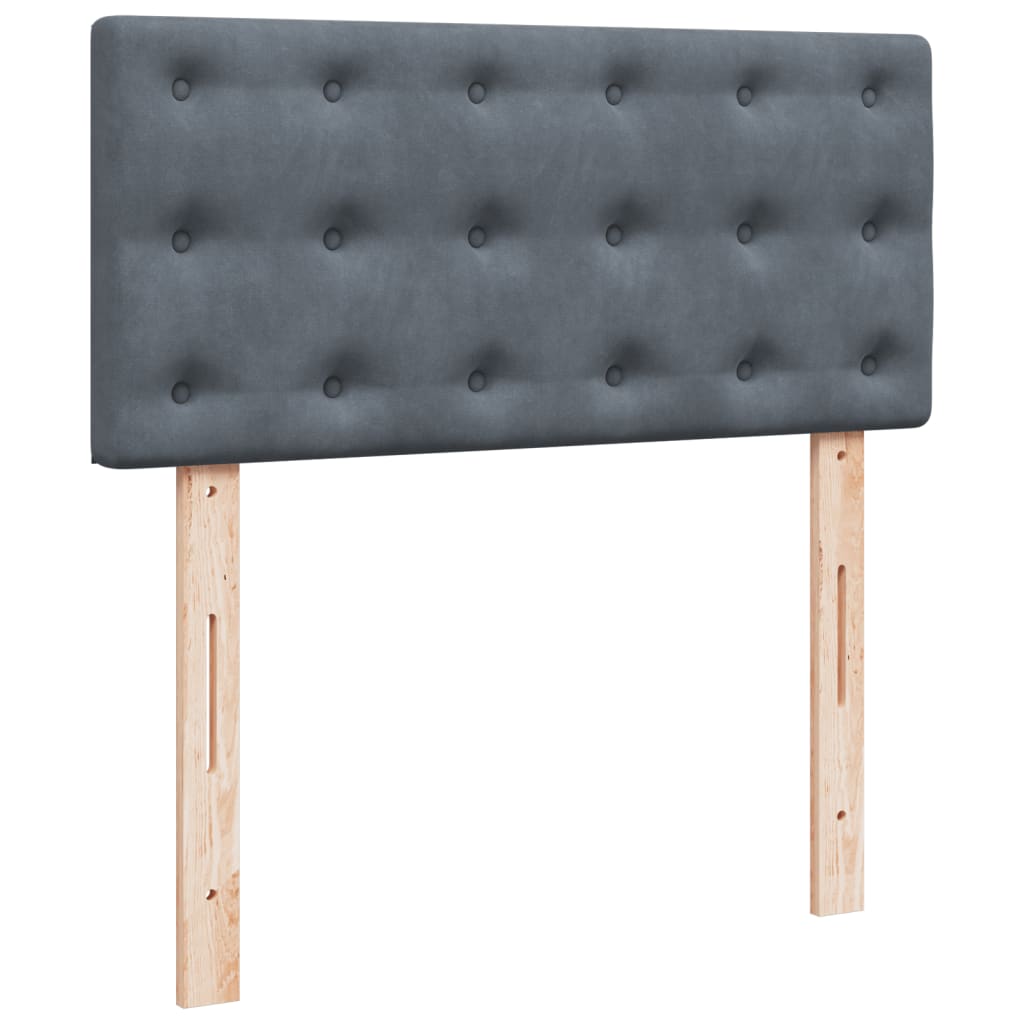Box Spring Postel S Matrací Samet Tmavě Šedá