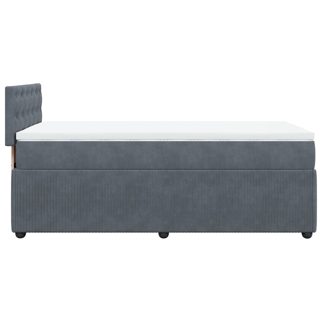 Box Spring Postel S Matrací Samet Tmavě Šedá