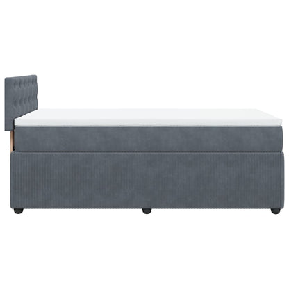 Box Spring Postel S Matrací Samet Tmavě Šedá