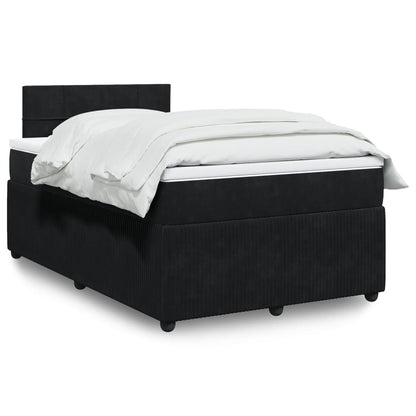 Box Spring Postel S Matrací Černá Samet Černá