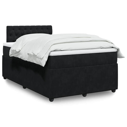 Box Spring Postel S Matrací Černá Samet Černá