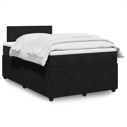 Box Spring Postel S Matrací Černá Samet Černá