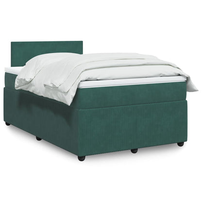 Box Spring Postel S Matrací Samet Tmavě Zelená