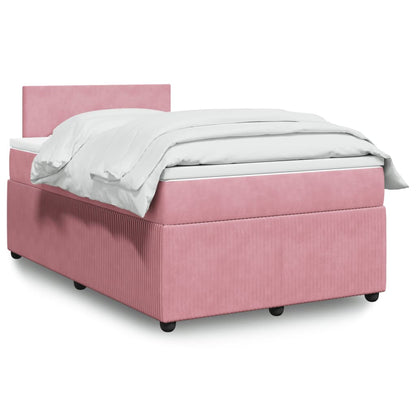 Box Spring Postel S Matrací Samet Růžová