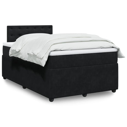 Box Spring Postel S Matrací Černá Samet Černá