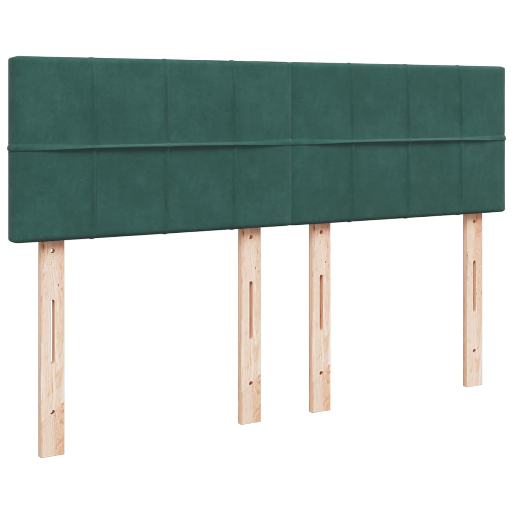 Box Spring Postel S Matrací Tmavě Zelená Samet Tmavě Hnědá