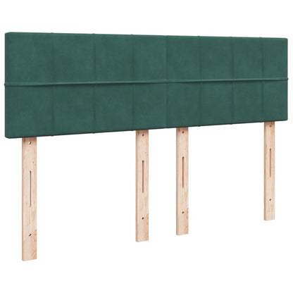 Box Spring Postel S Matrací Tmavě Zelená Samet Tmavě Hnědá