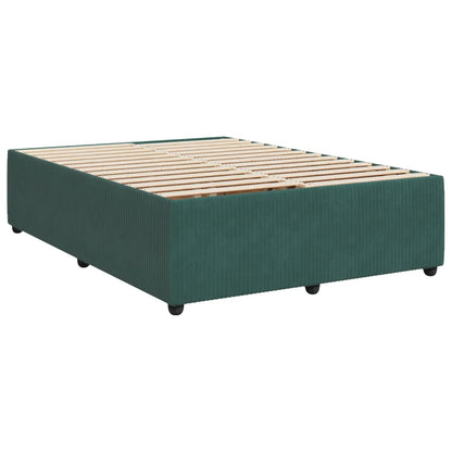 Box Spring Postel S Matrací Tmavě Zelená Samet Tmavě Hnědá