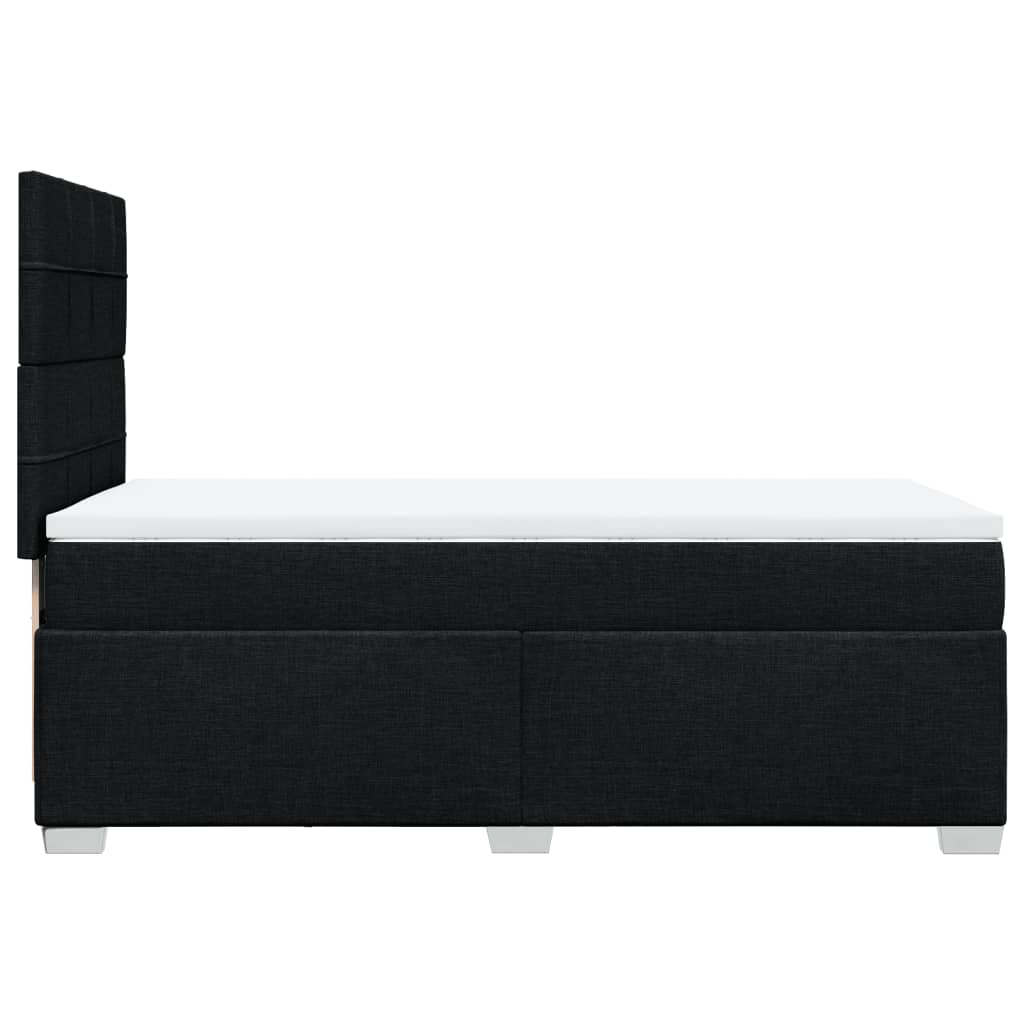 Box Spring Postel S Matrací Černá 80 X 200 Cm Textil