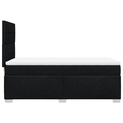 Box Spring Postel S Matrací Černá 80 X 200 Cm Textil