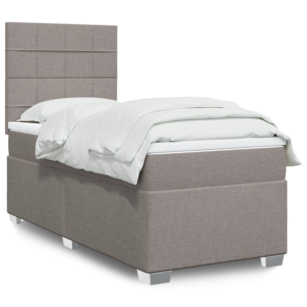 Box Spring Postel S Matrací Textil Taupe