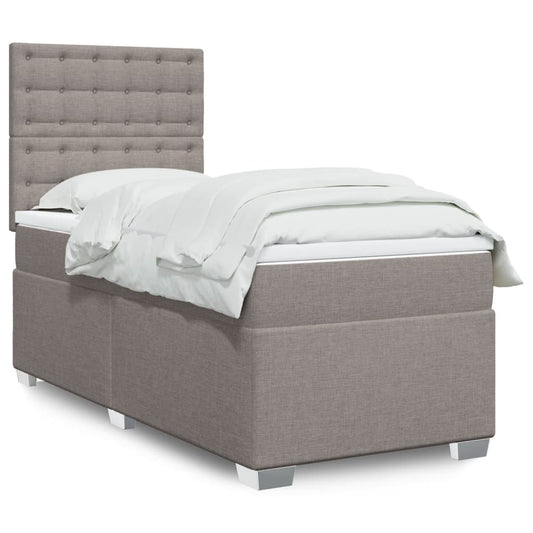Box Spring Postel S Matrací Textil Taupe