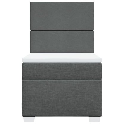 Box Spring Postel S Matrací Textil Tmavě Šedá