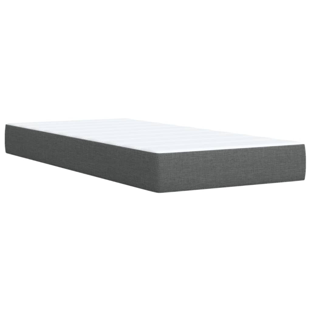 Box Spring Postel S Matrací Textil Tmavě Šedá
