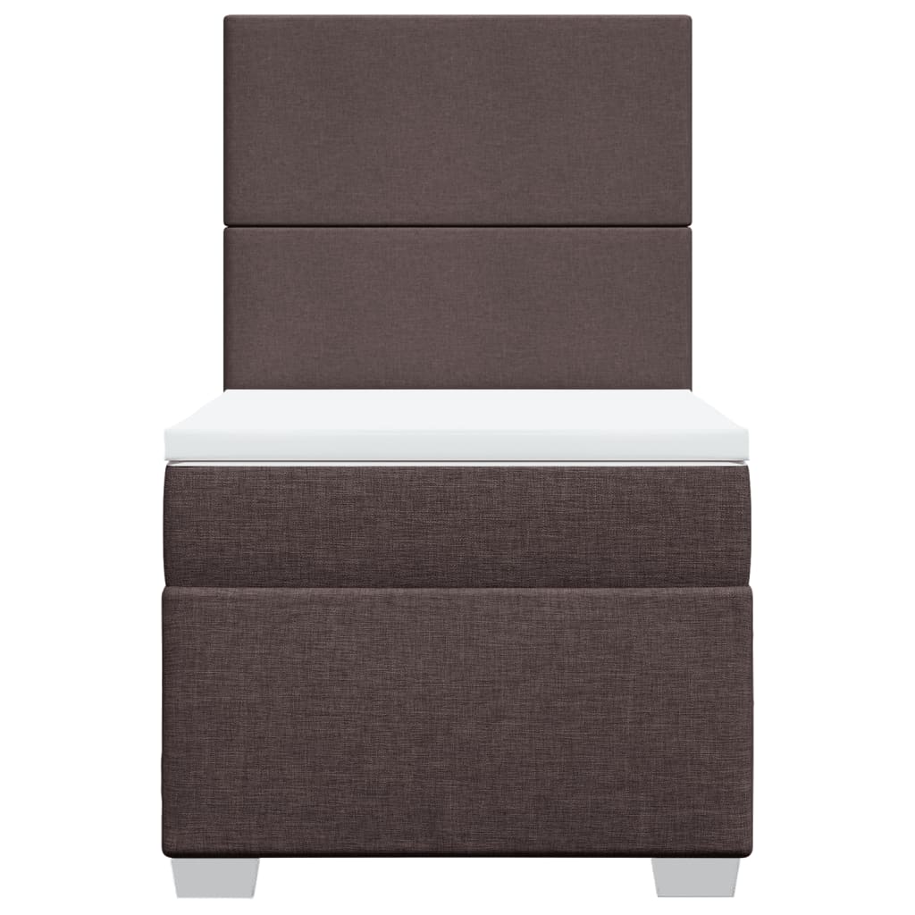 Box Spring Postel S Matrací Textil Tmavě Hnědá