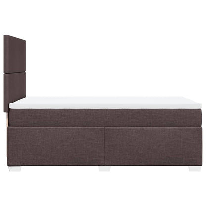 Box Spring Postel S Matrací Textil Tmavě Hnědá