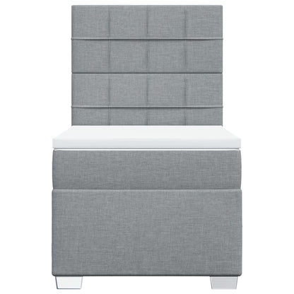 Box Spring Postel S Matrací Textil Světle Šedá