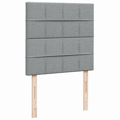 Box Spring Postel S Matrací Textil Světle Šedá