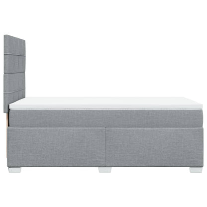 Box Spring Postel S Matrací Textil Světle Šedá