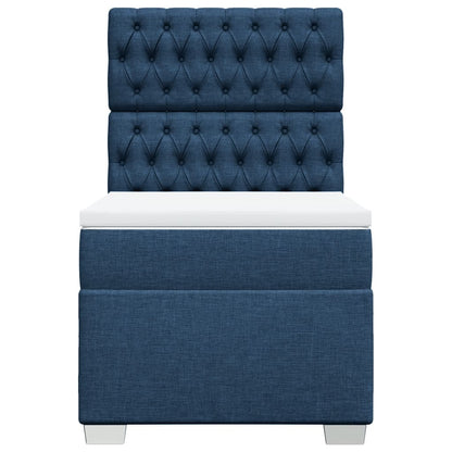 Box Spring Postel S Matrací Textil Modrá