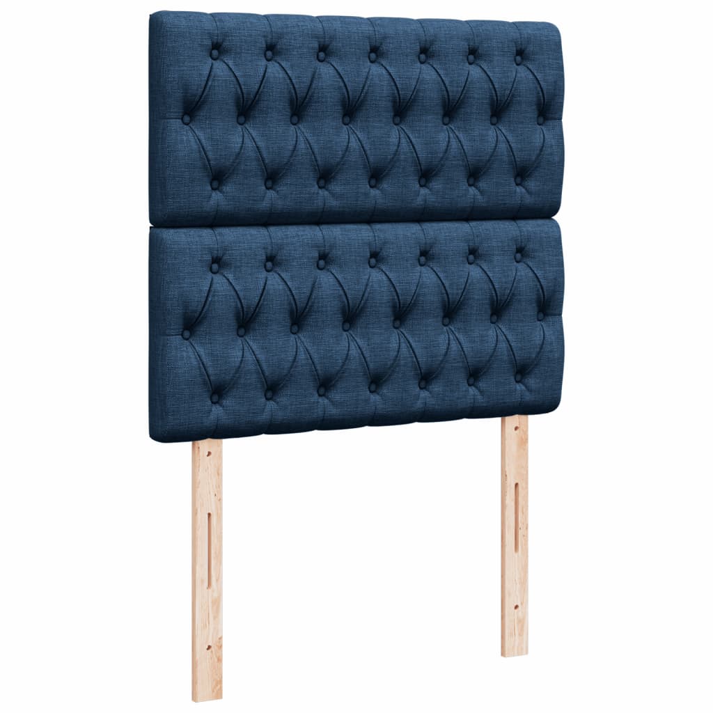 Box Spring Postel S Matrací Textil Modrá
