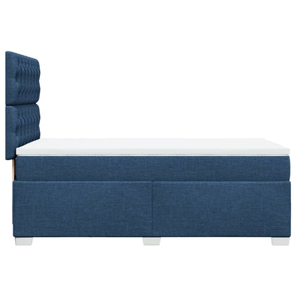 Box Spring Postel S Matrací Textil Modrá