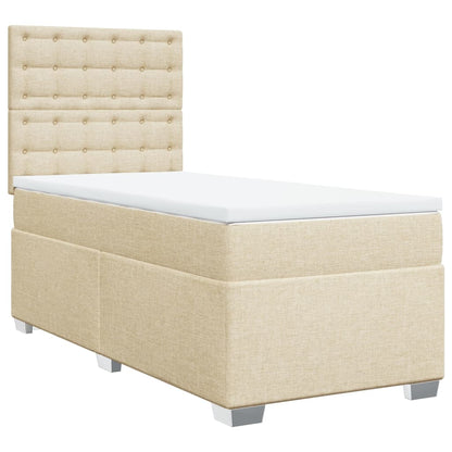 Box Spring Postel S Matrací Textil Krémová