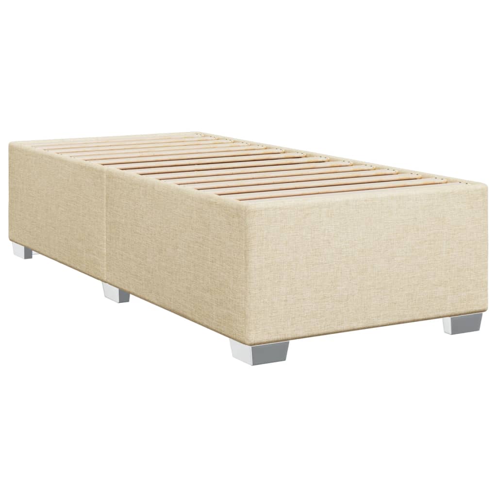 Box Spring Postel S Matrací Textil Krémová