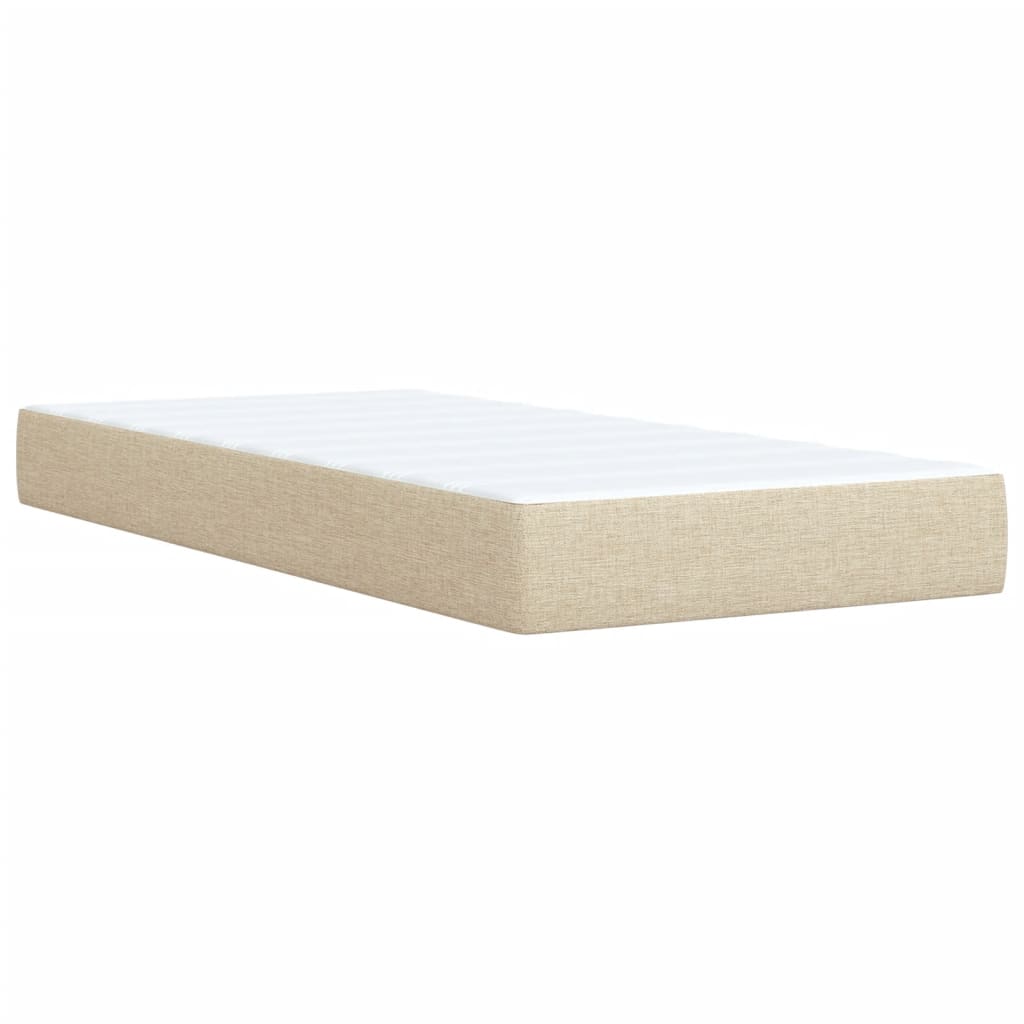 Box Spring Postel S Matrací Textil Krémová