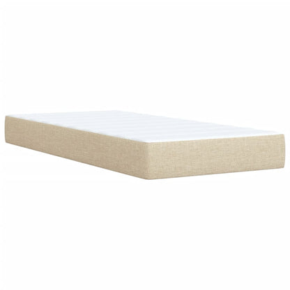 Box Spring Postel S Matrací Textil Krémová