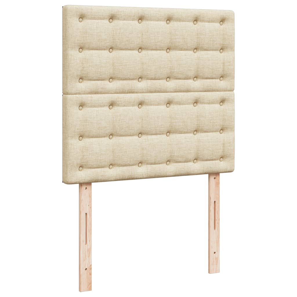 Box Spring Postel S Matrací Textil Krémová
