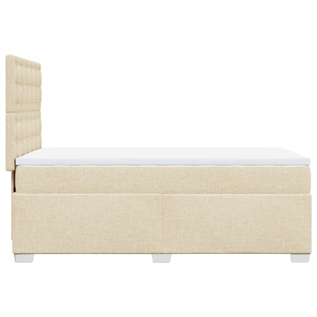 Box Spring Postel S Matrací Textil Krémová
