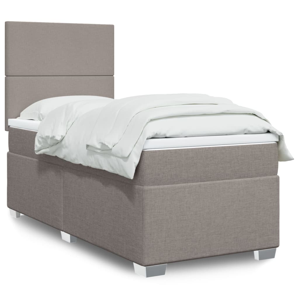 Box Spring Postel S Matrací Textil Taupe