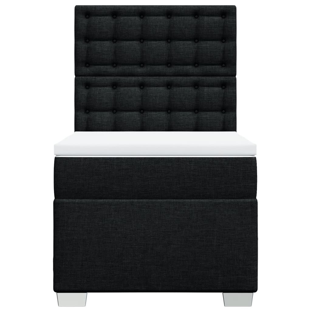 Box Spring Postel S Matrací Černá Textil Černá