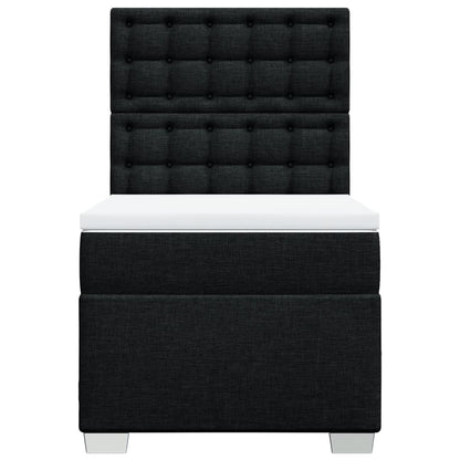 Box Spring Postel S Matrací Černá Textil Černá