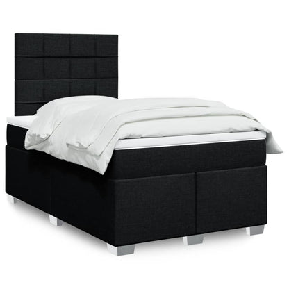 Box Spring Postel S Matrací Černá Textil Černá