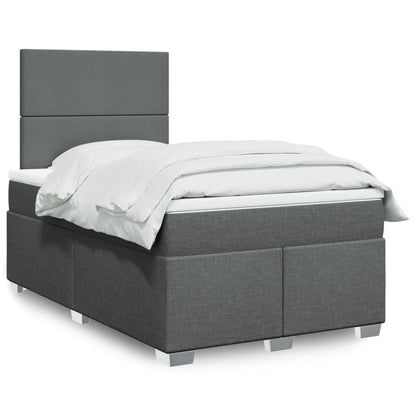 Box Spring Postel S Matrací Textil Tmavě Šedá