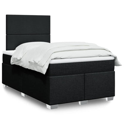 Box Spring Postel S Matrací Černá Textil Černá