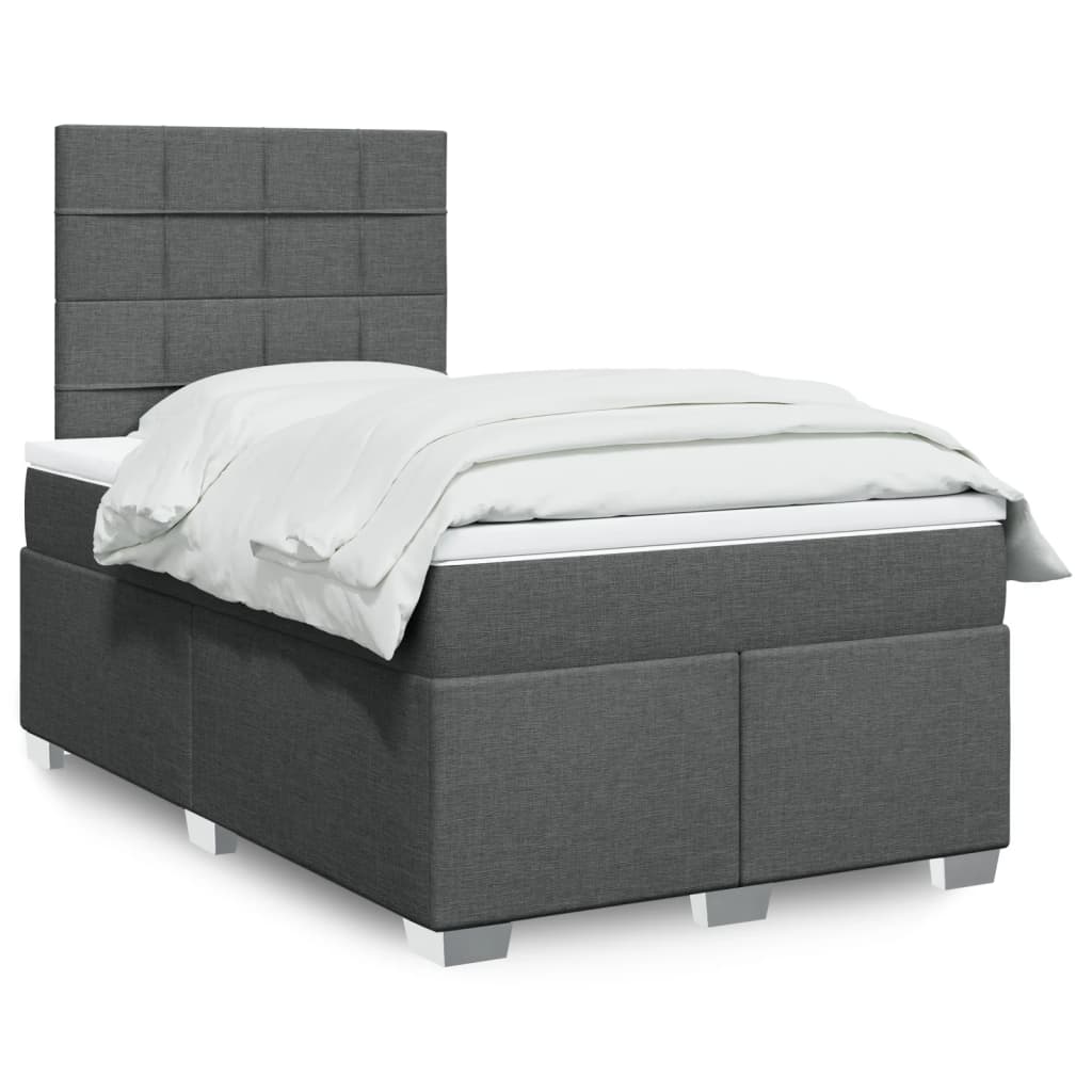Box Spring Postel S Matrací Textil Tmavě Šedá